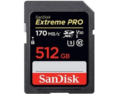 Карта памяти SanDisk Extreme Pro SDXC 512GB Class 10 V30 UHS-I (U3) 170MB/s