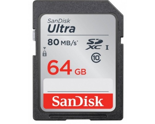 Карта памяти SanDisk Ultra SDXC 64Gb Class 10 UHS-I (80/10 MB/s)