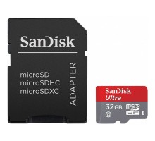 Карта памяти SanDisk Ultra microSDHC 32GB Class 10 UHS-I (80MB/s) с адаптером