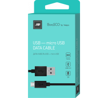 Дата-кабель BoraSCO USB - Micro USB, 2А 1м, черный