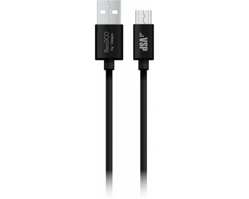 Дата-кабель BoraSCO USB - Micro USB, 2А 1м, черный