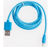 Кабель для Xiaomi, Prolike USB - 8 pin нейлоновая оплетка, 1,2 м, голубой
