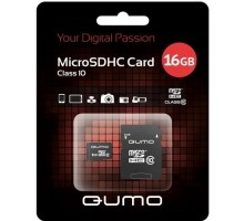 Карта памяти Qumo microSDHC 16GB Class 10 + ADP