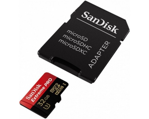 Карта памяти SanDisk Extreme Pro microSDHC 32GB Class 10 UHS-I U3 (100MB/s) + ADP