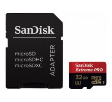 Карта памяти SanDisk Extreme Pro microSDHC 32GB Class 10 UHS-I U3 (100MB/s) + ADP