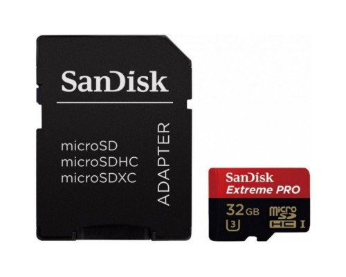 Карта памяти SanDisk Extreme Pro microSDHC 32GB Class 10 UHS-I U3 (100MB/s) + ADP