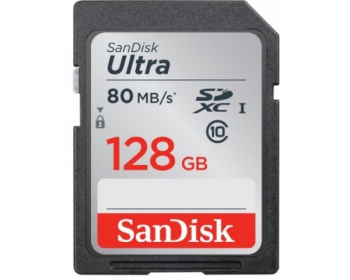 Карта памяти SanDisk Ultra SDXC 128GB Class 10 UHS-I (80MB/s)