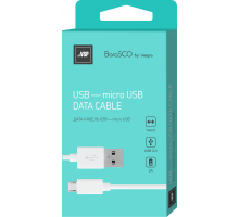 Дата-кабель BoraSCO USB - Micro USB, 2А 1м, белый