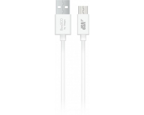 Дата-кабель BoraSCO USB - Micro USB, 2А 1м, белый