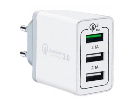 СЗУ адаптер Tech 3 USB (модель NQC-3A) Qick charge 3.0 белый, Redline