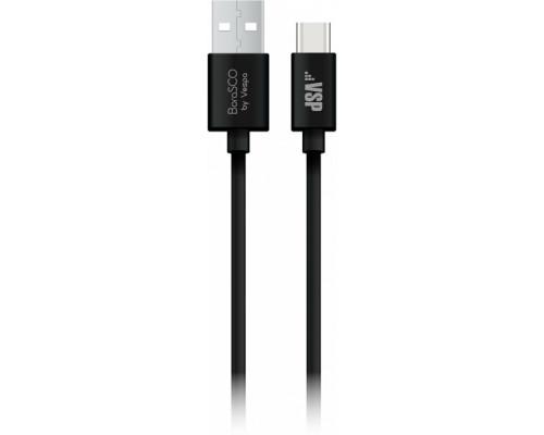 Дата-кабель BoraSCO USB - Type C, 2А 1м, черный