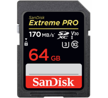 Карта памяти SanDisk Extreme Pro SDXC 64GB Class 10 V30 UHS-I (U3) 170MB/s