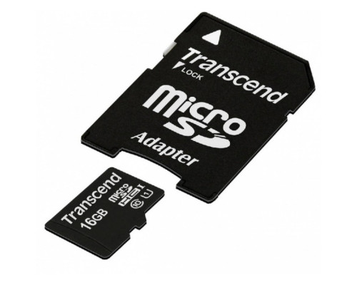 Карта памяти Transcend microSDHC 16GB Class 10 UHS-I U1 (45Mb/s) + ADP