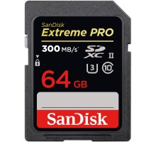 Карта памяти SanDisk Extreme Pro SDXC 64GB Class 10 UHS-II U3 (300/260MB/s)