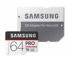 Карта памяти Samsung PRO Endurancе microSDXC 64Gb Class 10 UHS-I U1 (100/30MB/s) + адаптер
