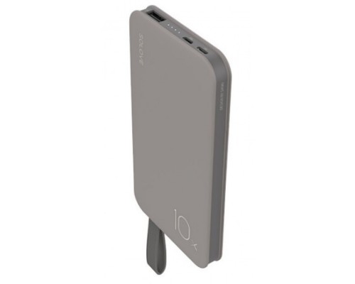 Внешний аккумулятор Xiaomi (Mi) SOLOVE 10000 mAh (X8) с двусторонним USB входом, выходами Lightning и Type-C и ремешком на руку, коричневый