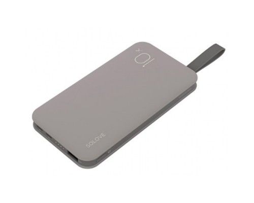 Внешний аккумулятор Xiaomi (Mi) SOLOVE 10000 mAh (X8) с двусторонним USB входом, выходами Lightning и Type-C и ремешком на руку, коричневый