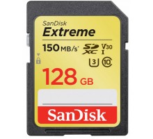 Карта памяти Sandisk Extreme SDXC 128GB V30 UHS-I (U3) 150MB/s
