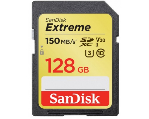 Карта памяти Sandisk Extreme SDXC 128GB V30 UHS-I (U3) 150MB/s