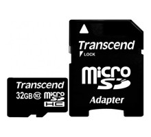 Карта памяти Transcend microSDHC 32GB Class 10 (20/10/Mb/s) + ADP